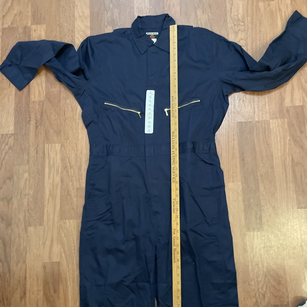 WALLS Master Made 44 Tall Coveralls Long Sleeve Blue 100% Cotton New with Tag - Picture 7 of 8